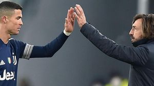 Cristiano y Pirlo celebran un gol en el partido contra el Sassuolo Cristiano y Pirlo celebran un gol en el partido contra el Sassuolo