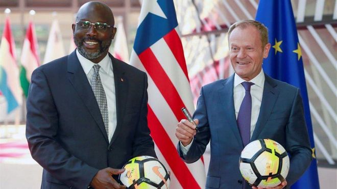 George Weah, en un acto celebrado anteriormente. George Weah, en un acto celebrado anteriormente.