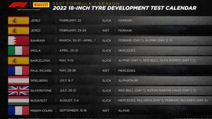 Así queda el calendario Pirelli para los test Así queda el calendario Pirelli para los test