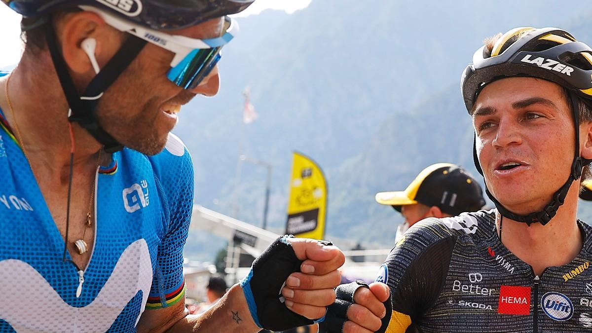 Valverde felicita a Kuss tras la etapa