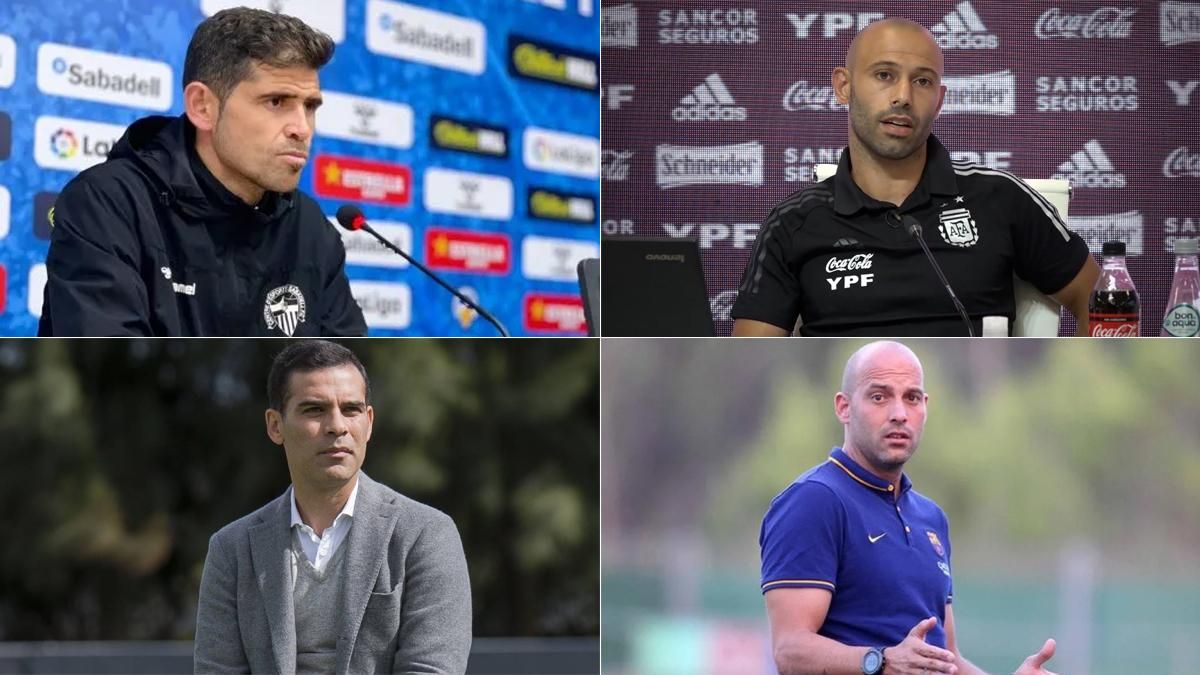 Arriba Antonio Hidalgo y Mascherano, abajo Rafa Márquez y Gabri García Arriba Antonio Hidalgo y Mascherano, abajo Rafa Márquez y Gabri García