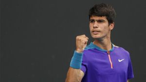 Carlos Alcaraz, durante el Open de Australia. Carlos Alcaraz, durante el Open de Australia.