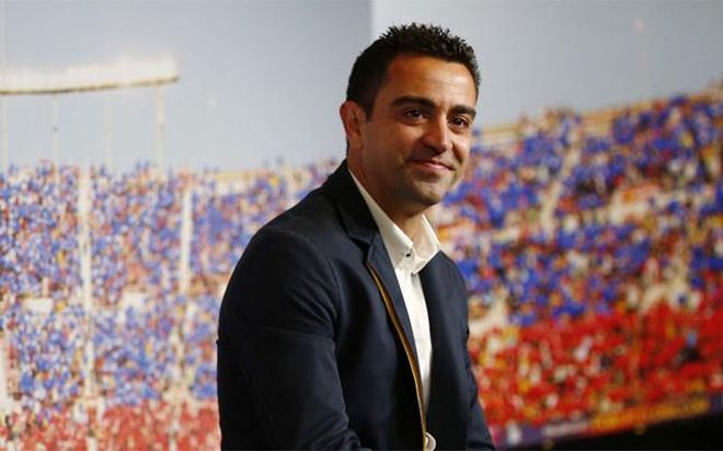 Xavi Hernández en un instante de el homenaje que le ofreció el FC Barcelona Xavi Hernández en un instante de el homenaje que le ofreció el FC Barcelona