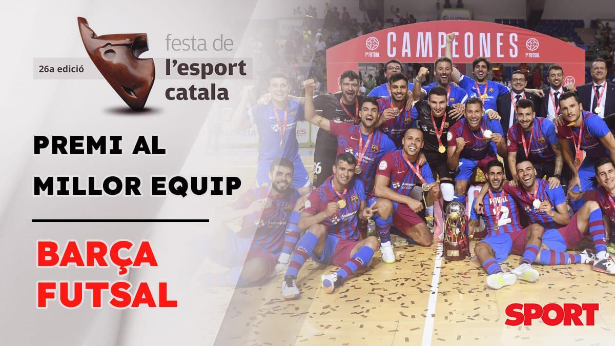 El Barça de fútbol sala recibió el premio al mejor equipo