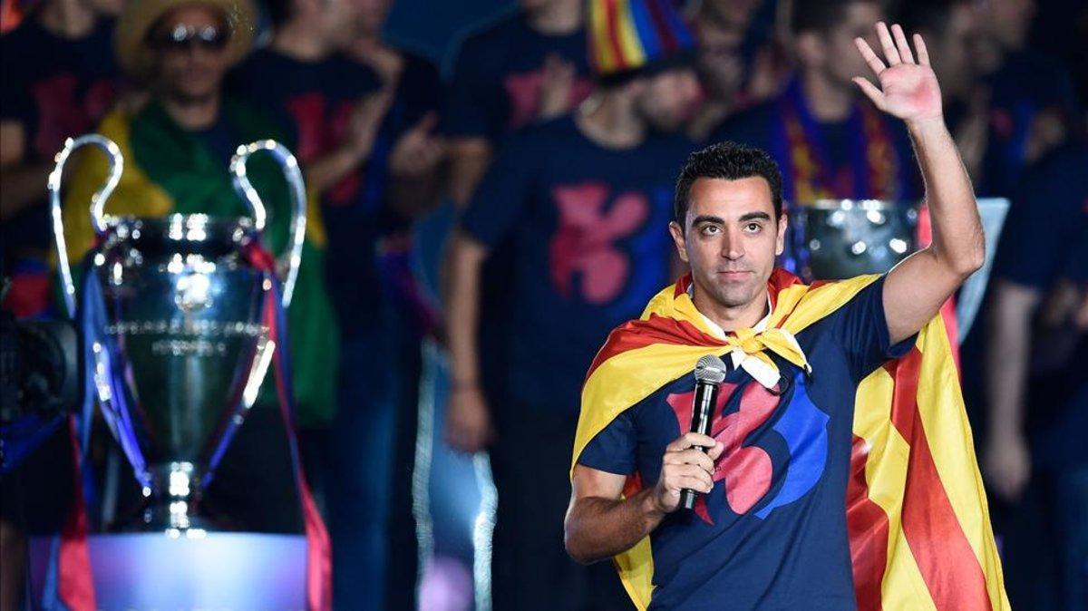 Xavi Hernández en su última celebración con el FC Barcelona Xavi Hernández en su última celebración con el FC Barcelona