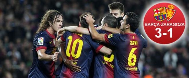 El Barça ganó 3-1 al Zaragoza El Barça ganó 3-1 al Zaragoza
