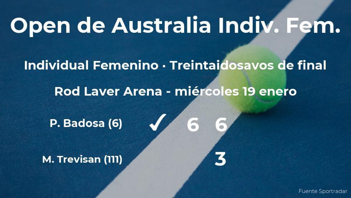 Paula Badosa llega a los dieciseisavos de final tras su triunfo contra Martina Trevisan Paula Badosa llega a los dieciseisavos de final tras su triunfo contra Martina Trevisan