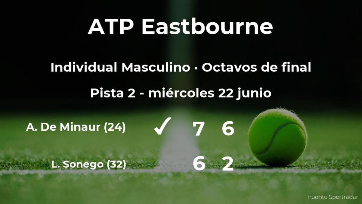 El tenista Alex De Minaur gana en los octavos de final del torneo ATP 250 de Eastbourne
