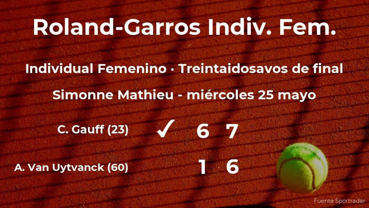 Cori Gauff consigue clasificarse para los dieciseisavos de final de Roland-Garros