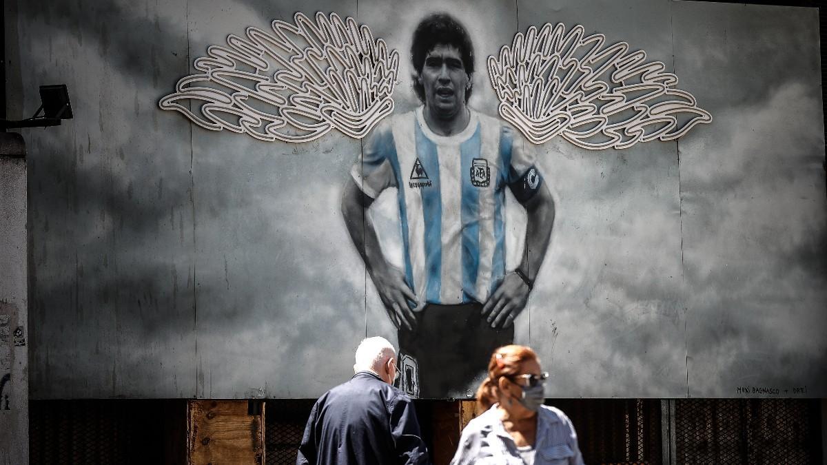 Mural dedicado a Diego Maradona en las calles de Buenos Aires (Argentina)