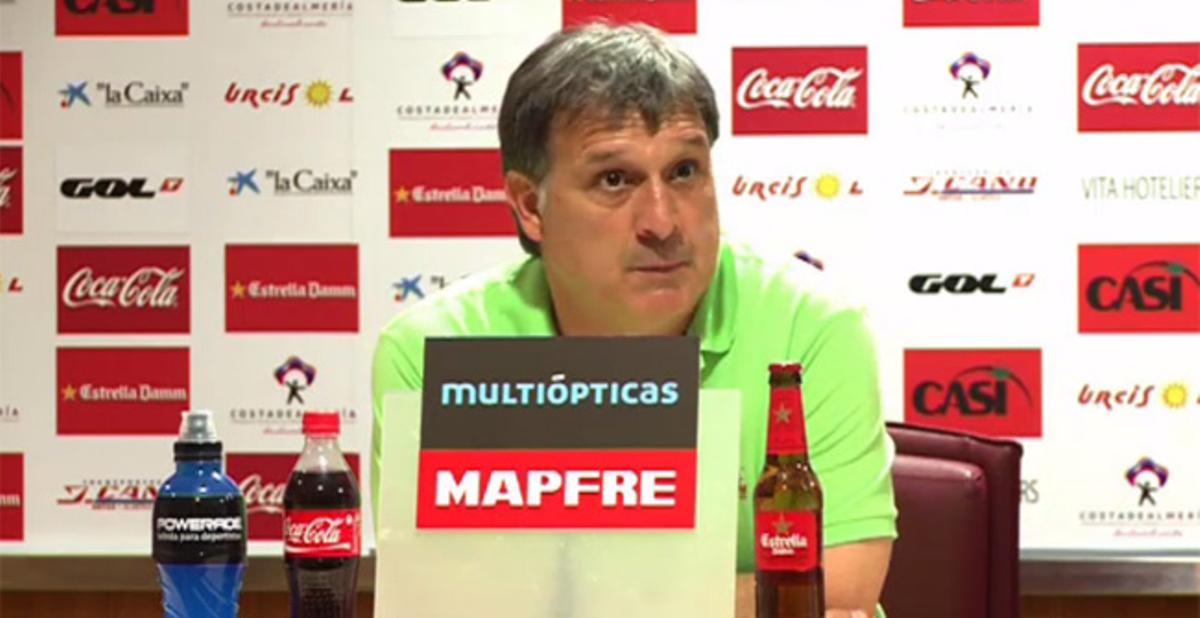El Tata Martino en la rueda de prensa posterior al Almería - FC Barcelona