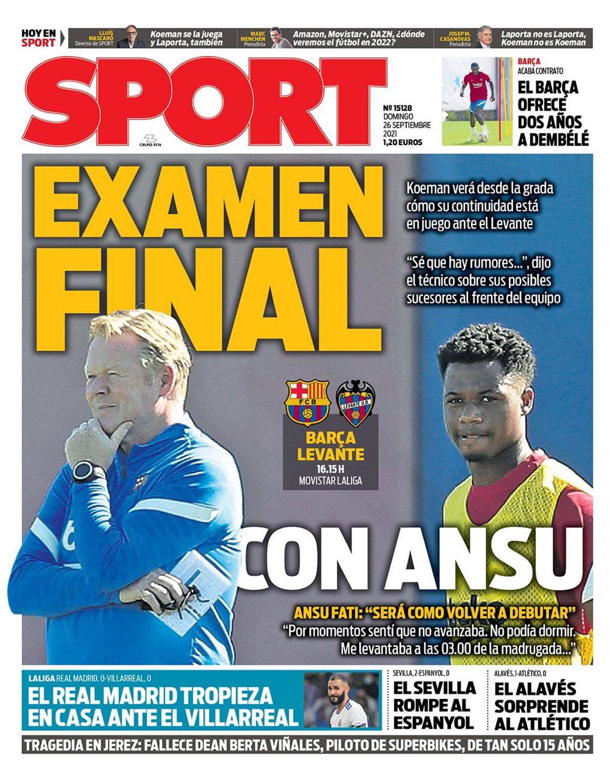 Portada 26 de septiembre Portada 26 de septiembre