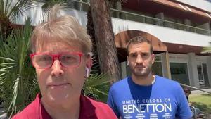 David Bernabéu junto a Toni Juanmartí en la casa de Laporta:  El regreso de Leo es factible”