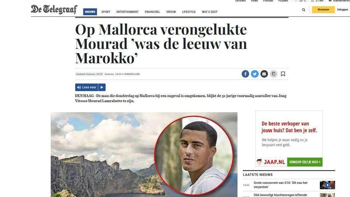 De Telegraaf recoge la consternación que se vive en Holanda por la muerte de Mourad Lamrabatte en Mallorca.