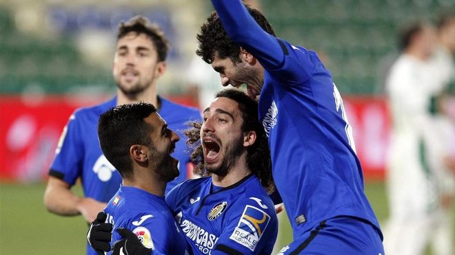 Cucurella, Ángel y Aleñá en el día de su debut con el Getafe. Cucurella, Ángel y Aleñá en el día de su debut con el Getafe.