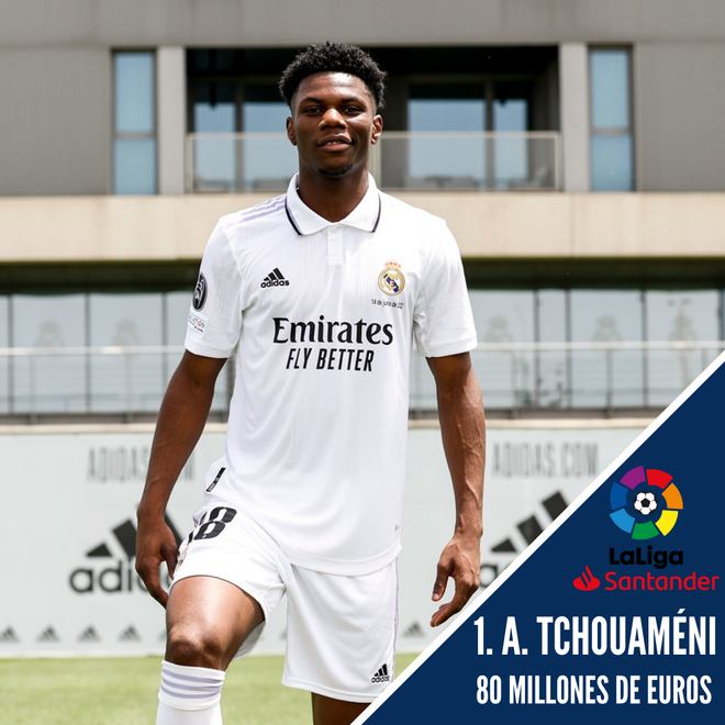 1. Aurélien Tchouameni - Del Mónaco al Real Madrid - 80 millones