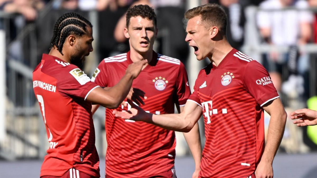 Los jugadores del Bayern celebrando el gol de Gnabry