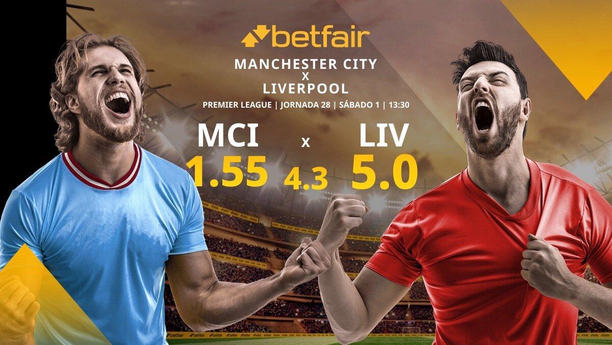 Manchester City vs. Liverpool FC: alineaciones, horario, TV, estadísticas y pronósticos