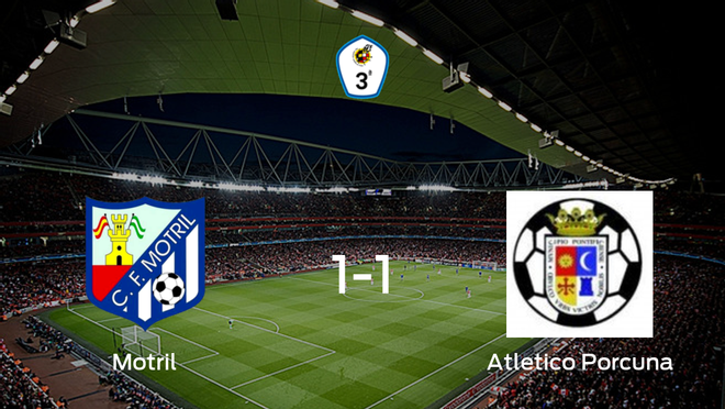 El Motril y el Atletico Porcuna reparten los puntos tras empatar a uno El Motril y el Atletico Porcuna reparten los puntos tras empatar a uno