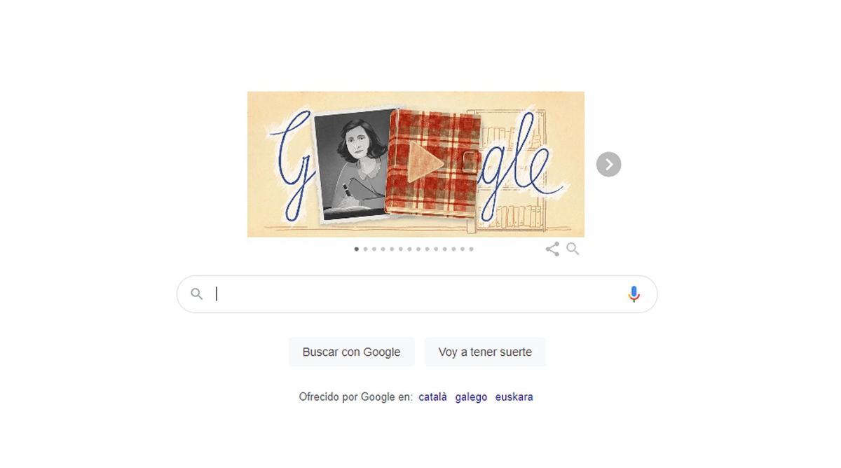 Google rinde homenaje a Ana Frank en su nuevo doodle.