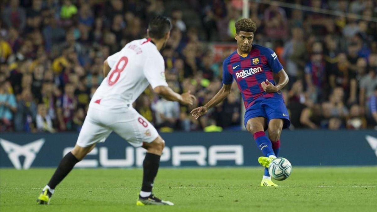 Jean Clair Todibo no pudo acabar su primer partido en el Camp Nou Jean Clair Todibo no pudo acabar su primer partido en el Camp Nou