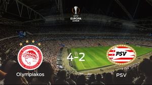 El Olympiakos Piraeus se pone por delante en la primera eliminatoria de dieciseisavos de final después de ganar 4-2 contra el PSV El Olympiakos Piraeus se pone por delante en la primera eliminatoria de dieciseisavos de final después de ganar 4-2 contra el PSV