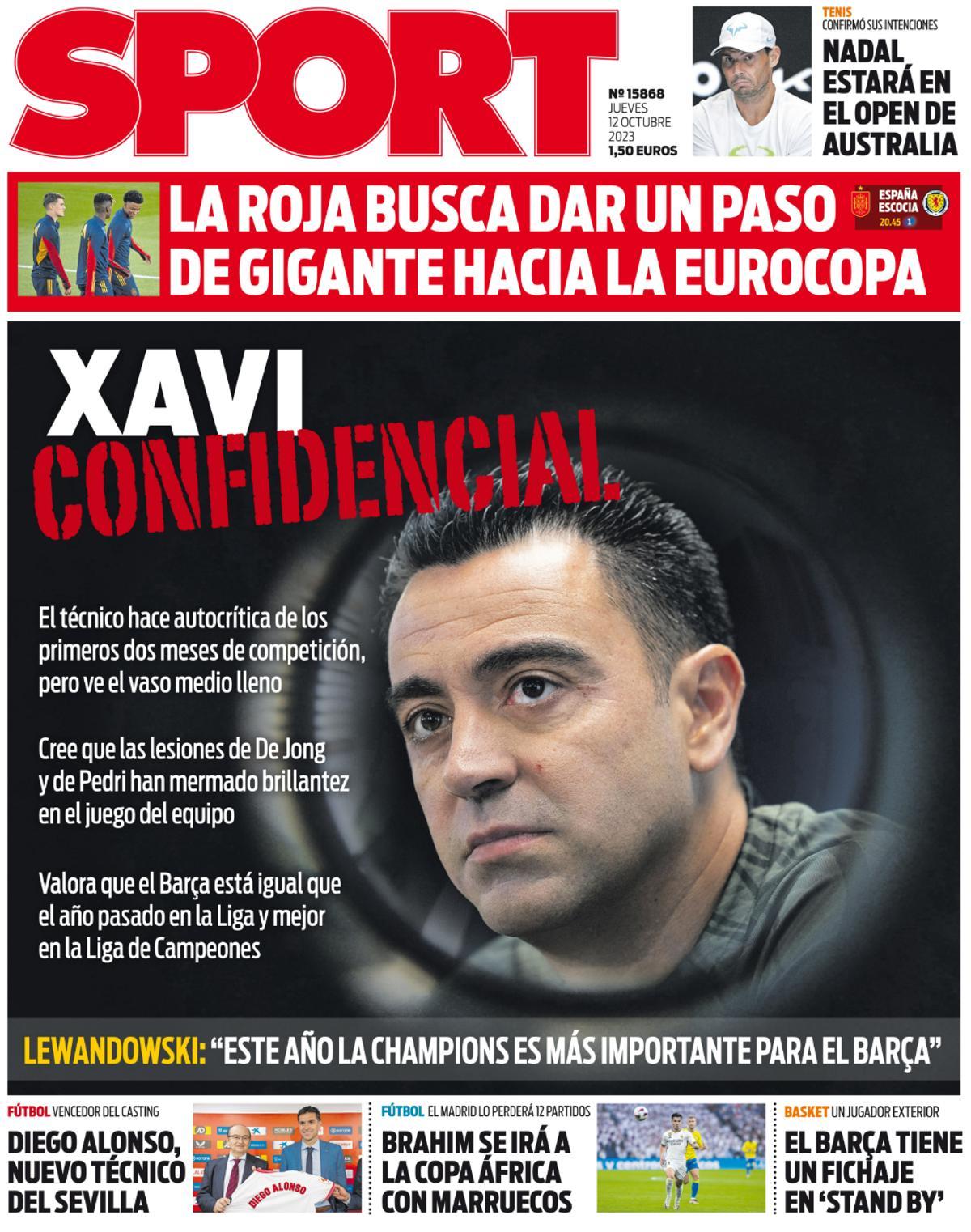 Esta es la portada de SPORT de hoy