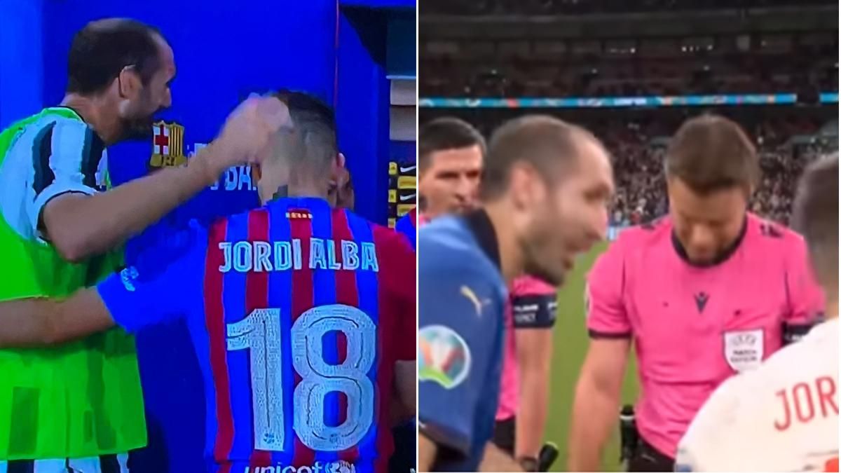 El reencuentro entre Chiellini y Jordi Alba El reencuentro entre Chiellini y Jordi Alba