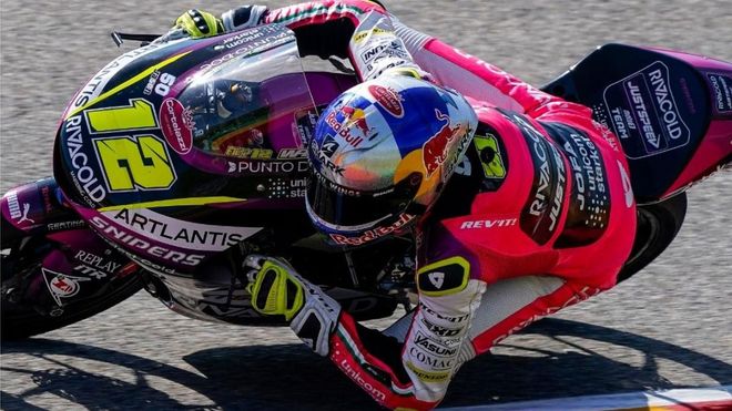 Salac, durante la sesión en Sachsenring Salac, durante la sesión en Sachsenring