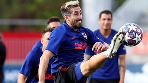 Héctor Herrera, durante un entrenamiento con el Atlético Héctor Herrera, durante un entrenamiento con el Atlético