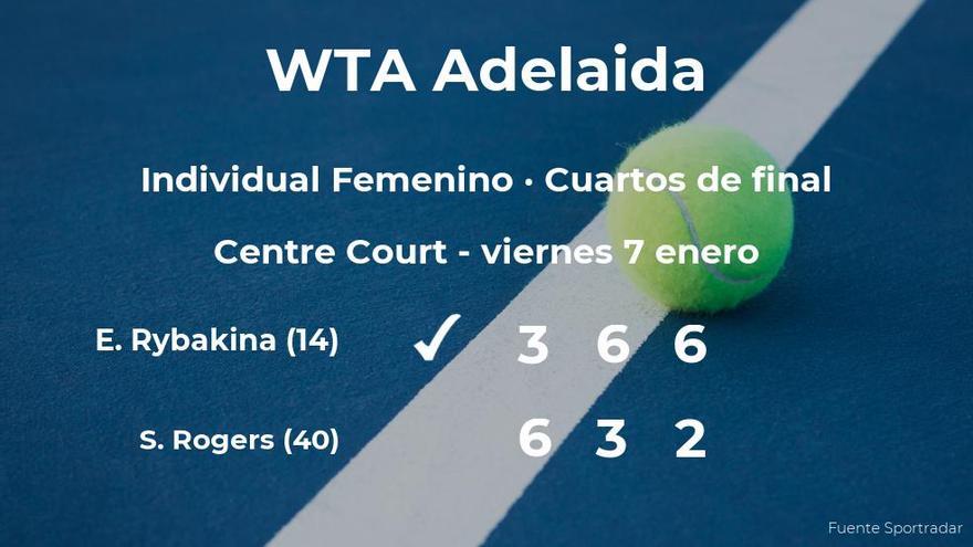 Tennis player Elena Rybakina, qualified for the semifinals of the Adelaide WTA 500 tournament