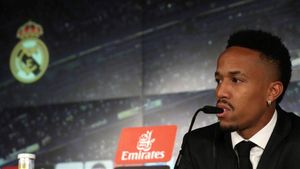 Militao en la rueda de prensa de su presentación Militao en la rueda de prensa de su presentación