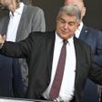 Laporta, feliz en el palco de Estadio Olímpico de Montjuïc durante el Barça-Celta.
