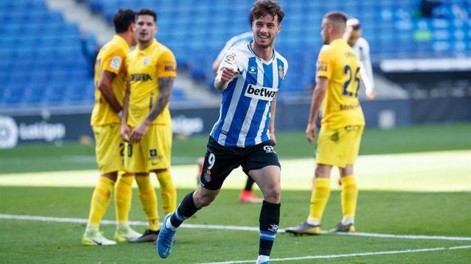 Puado, celebrando su gol ante el Málaga Puado, celebrando su gol ante el Málaga