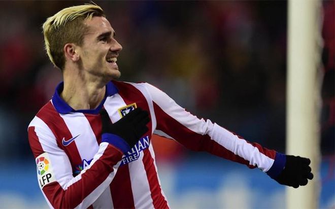 Griezmann celebra uno de sus goles en el Atlético-Rayo Griezmann celebra uno de sus goles en el Atlético-Rayo