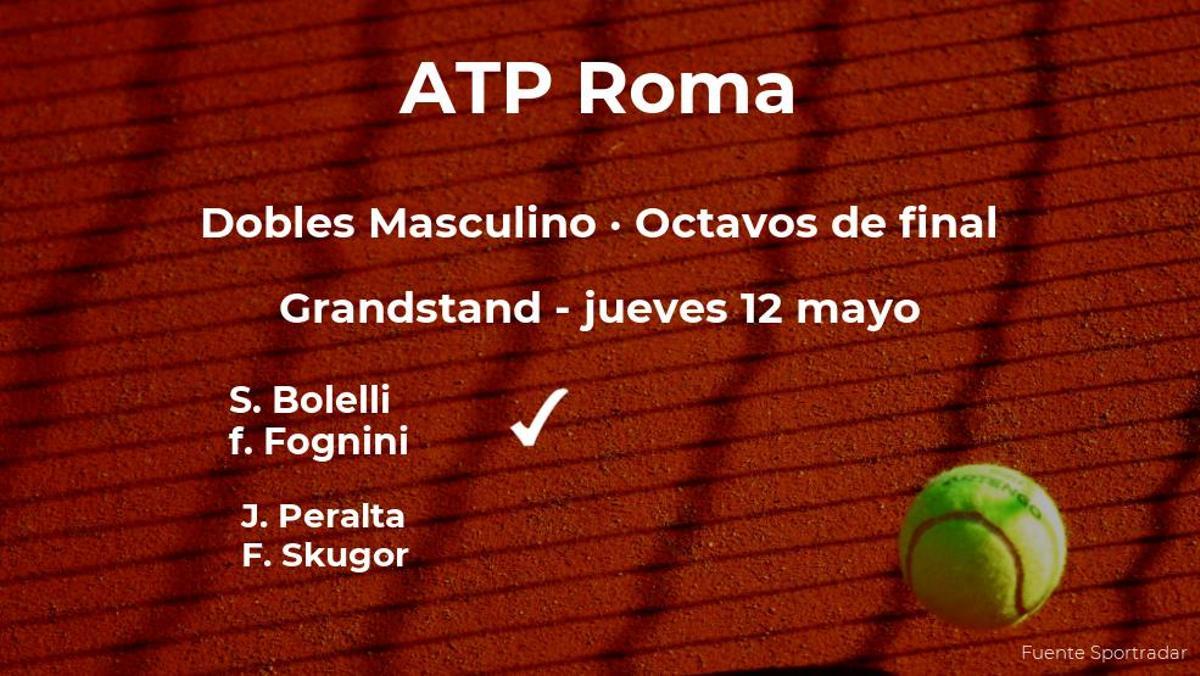 Bolelli y Fognini ganan en los octavos de final del torneo ATP 1000 de Roma
