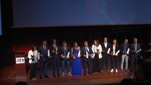 Todos los premiados en el escenario del CaixaForum
