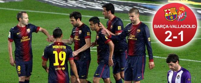 El Barça pudo celebrar un nuevo triunfo en la Liga para celebrar el título recién conquistado El Barça pudo celebrar un nuevo triunfo en la Liga para celebrar el título recién conquistado
