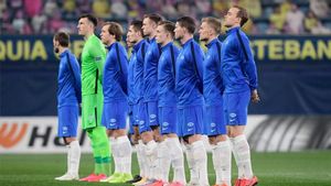 Los jugadores del Molde, momentos antes del inicio del partido ante el Hoffenheim. Los jugadores del Molde, momentos antes del inicio del partido ante el Hoffenheim.