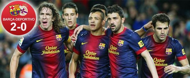 El Barça sumó tres puntos para mantenerse fuerte en la Liga ante un Depor de perfil bajo y sin realizar un gran partido El Barça sumó tres puntos para mantenerse fuerte en la Liga ante un Depor de perfil bajo y sin realizar un gran partido