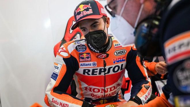 Susto para Marc Márquez en Jerez Susto para Marc Márquez en Jerez