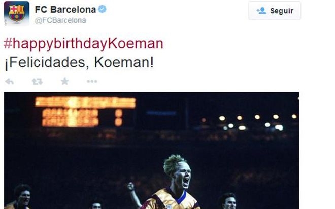 El FC Barcelona ha felicitado a Ronaldo Koeman por su 52 cumpleaños El FC Barcelona ha felicitado a Ronaldo Koeman por su 52 cumpleaños