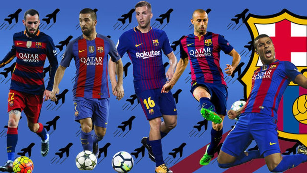 Cinco jugadores del Barça, en la rampa de salida