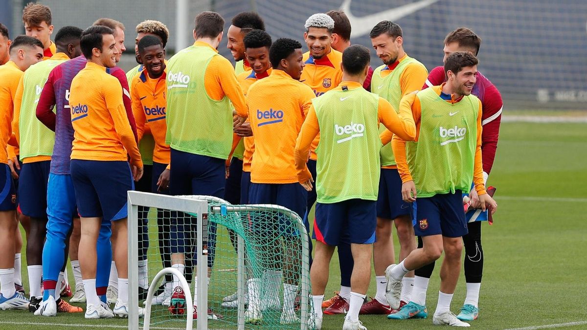 Sergi Roberto, durante el entrenamiento previo a la visita al Reale Arena Sergi Roberto, durante el entrenamiento previo a la visita al Reale Arena