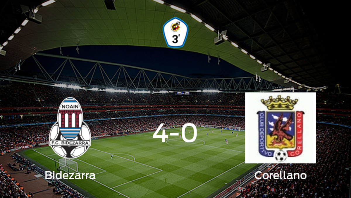 El FC Bidezarra se hace con los tres puntos tras golear al Corellano en casa (4-0)