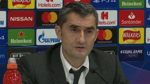 Valverde asegura que no vio la jugada del 4-0 del Liverpool