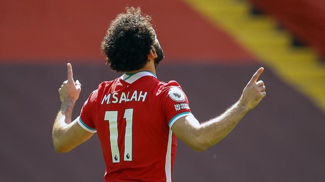 Mohamed Salah celebra un gol con el Liverpool Mohamed Salah celebra un gol con el Liverpool