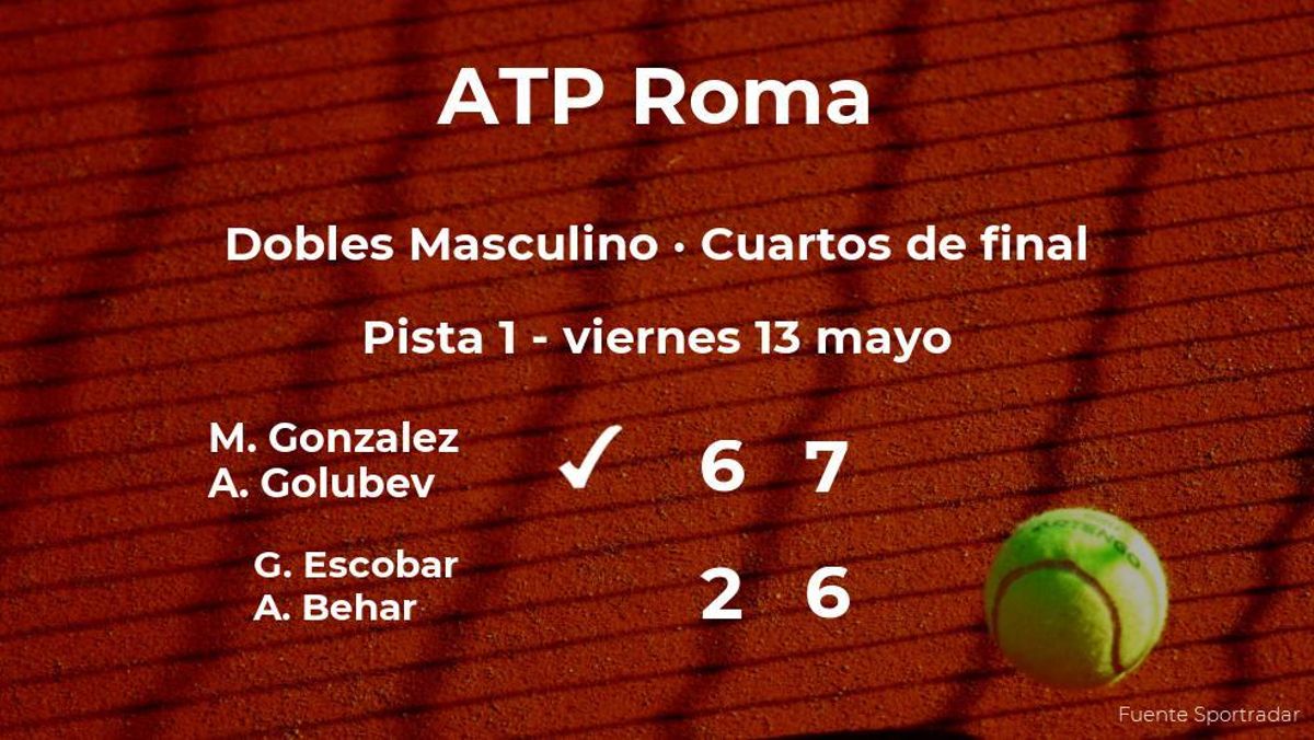 Escobar y Behar se quedan fuera de las semifinales del torneo ATP 1000 de Roma Escobar y Behar se quedan fuera de las semifinales del torneo ATP 1000 de Roma