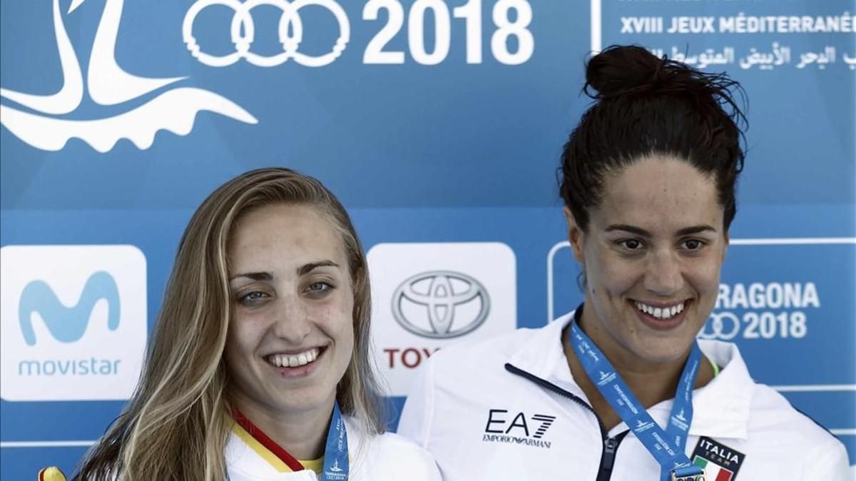 Lidón Muñoz, a la izquierda de la imagen, durante los juegos de Tarragona 2018 Lidón Muñoz, a la izquierda de la imagen, durante los juegos de Tarragona 2018