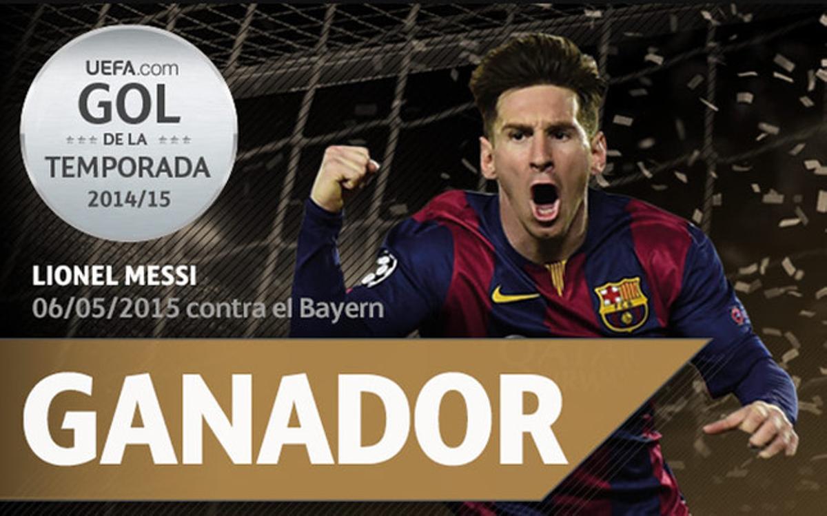 Messi marcó el mejor gol del año en competiciones UEFA